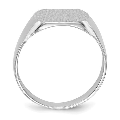 14k White Gold 10.0x12.0mm Closed Back Signet Ring