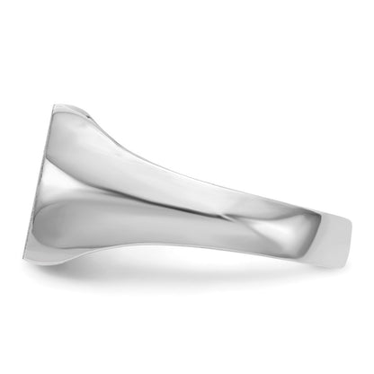 14k White Gold 10.0x12.0mm Closed Back Signet Ring