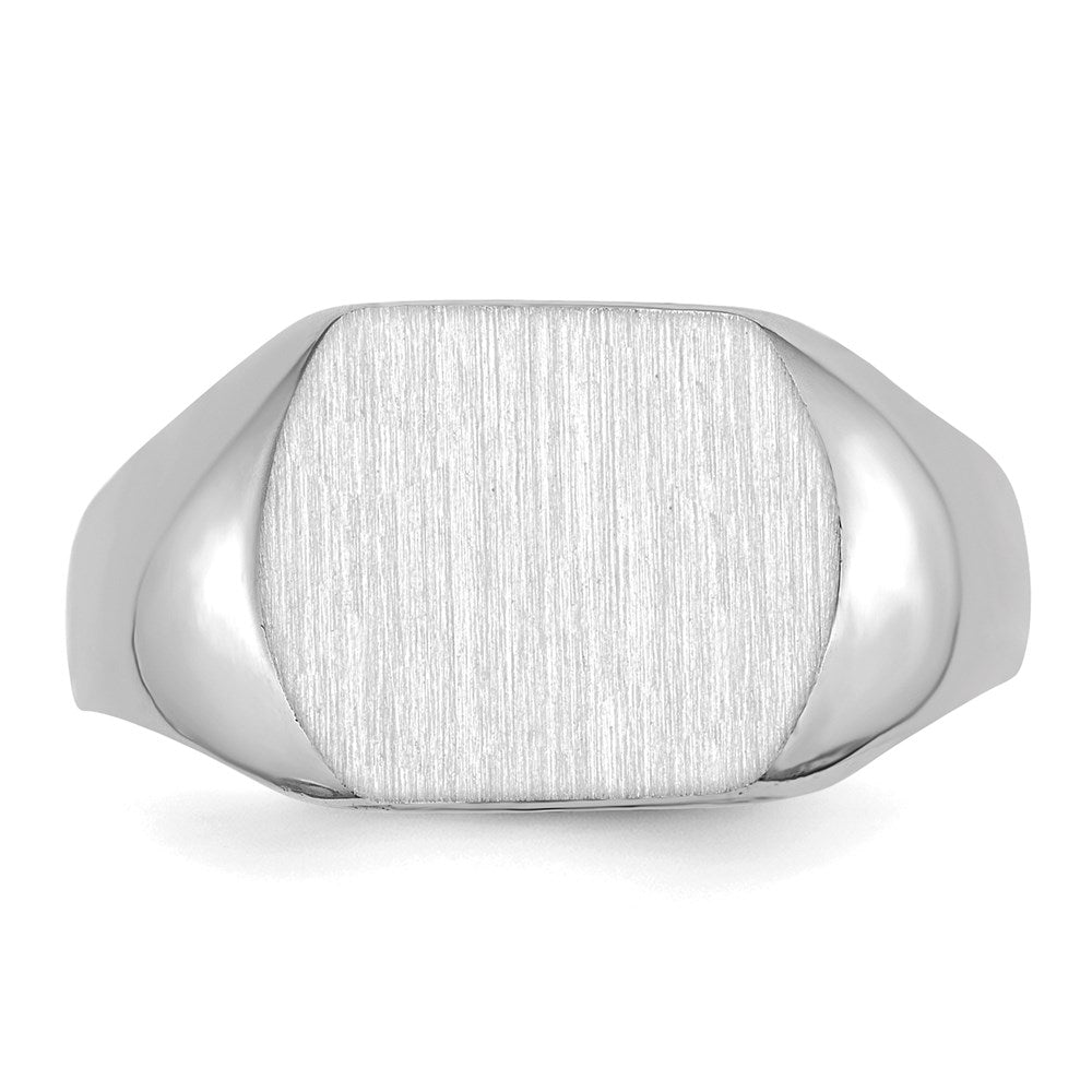 14k White Gold 10.0x12.0mm Closed Back Signet Ring