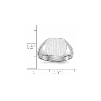 14k White Gold 10.0x12.0mm Closed Back Signet Ring