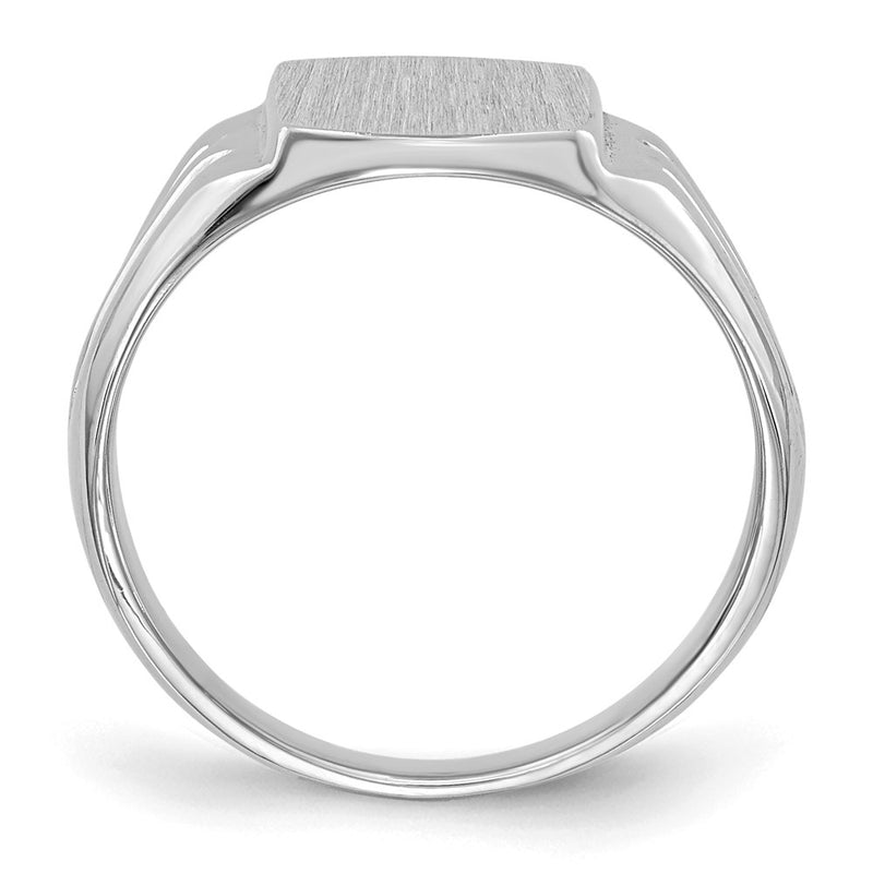 14k White Gold 9.5x8.0mm Closed Back Signet Ring