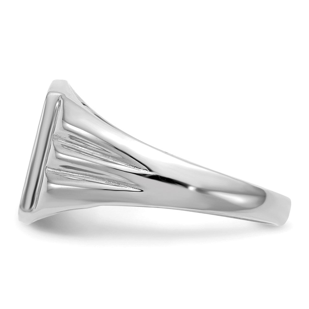 14k White Gold 9.5x8.0mm Closed Back Signet Ring