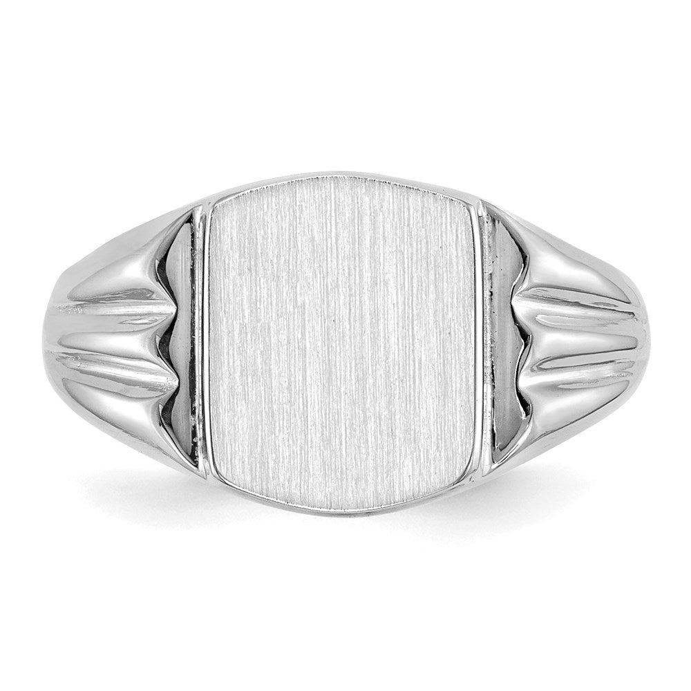 14k White Gold 9.5x8.0mm Closed Back Signet Ring