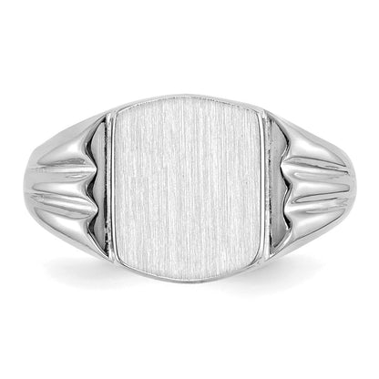 14k White Gold 9.5x8.0mm Closed Back Signet Ring