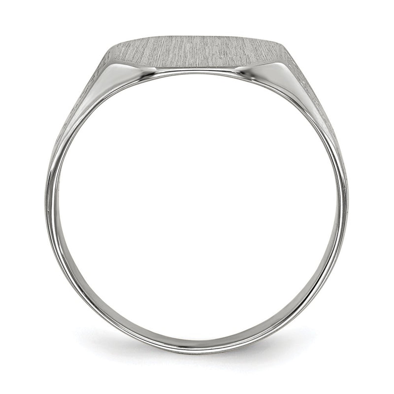 14k White Gold 9.0x10.5mm Closed Back Signet Ring