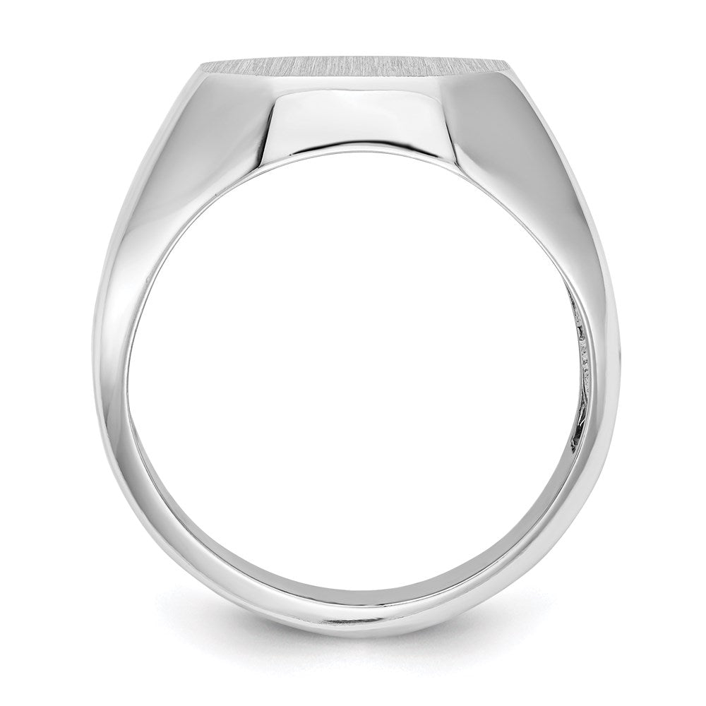 14k White Gold 13.5x14.0mm Open Back Men's Signet Ring