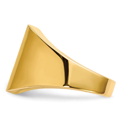 14K Yellow Gold 15.0x13.5mm Open Back Mens Signet Ring