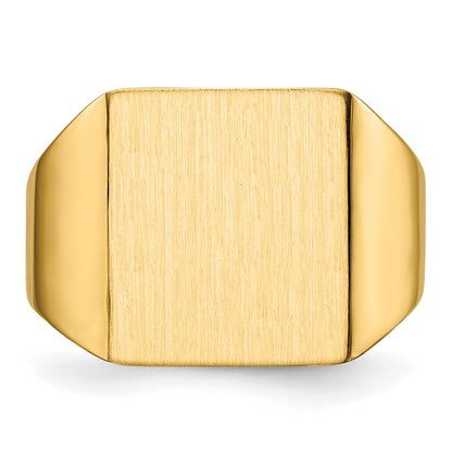 14K Yellow Gold 15.0x13.5mm Open Back Mens Signet Ring