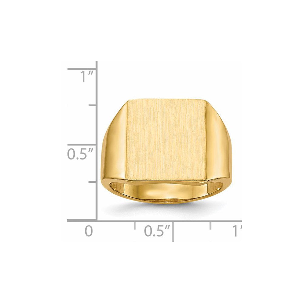 14K Yellow Gold 15.0x13.5mm Open Back Mens Signet Ring