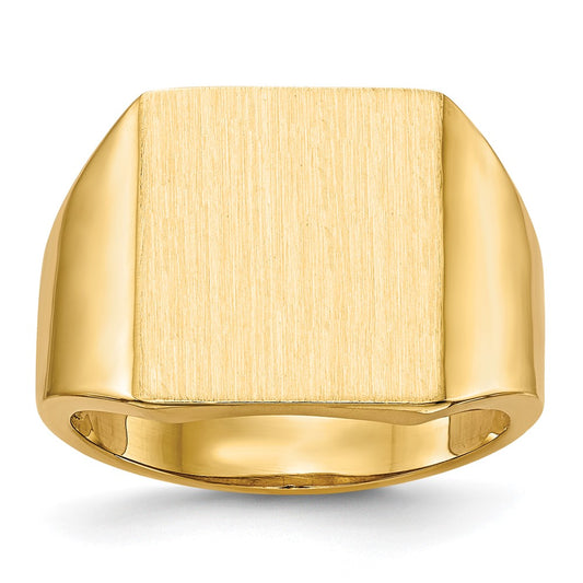 14K Yellow Gold 15.0x13.5mm Open Back Mens Signet Ring