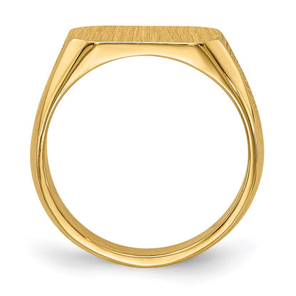 14K Yellow Gold Signet Ring Solid Back
