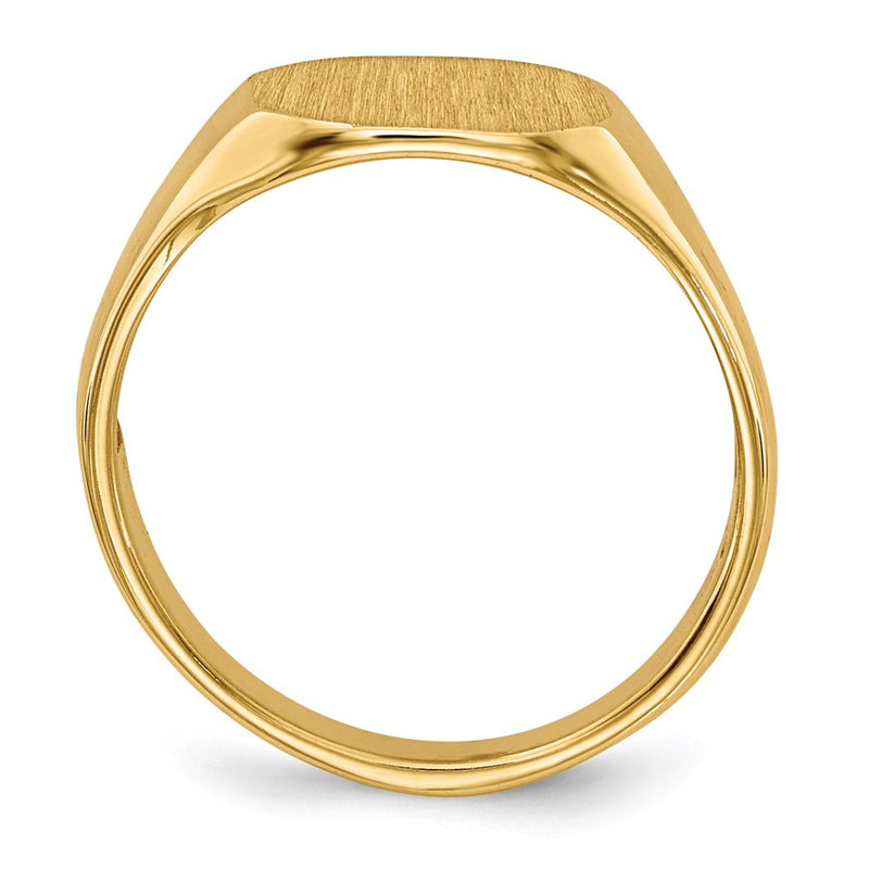 14K Yellow Gold Signet Ring 9mmx6.5mm Open Back