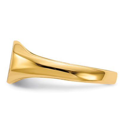 14K Yellow Gold Signet Ring 9mmx6.5mm Open Back