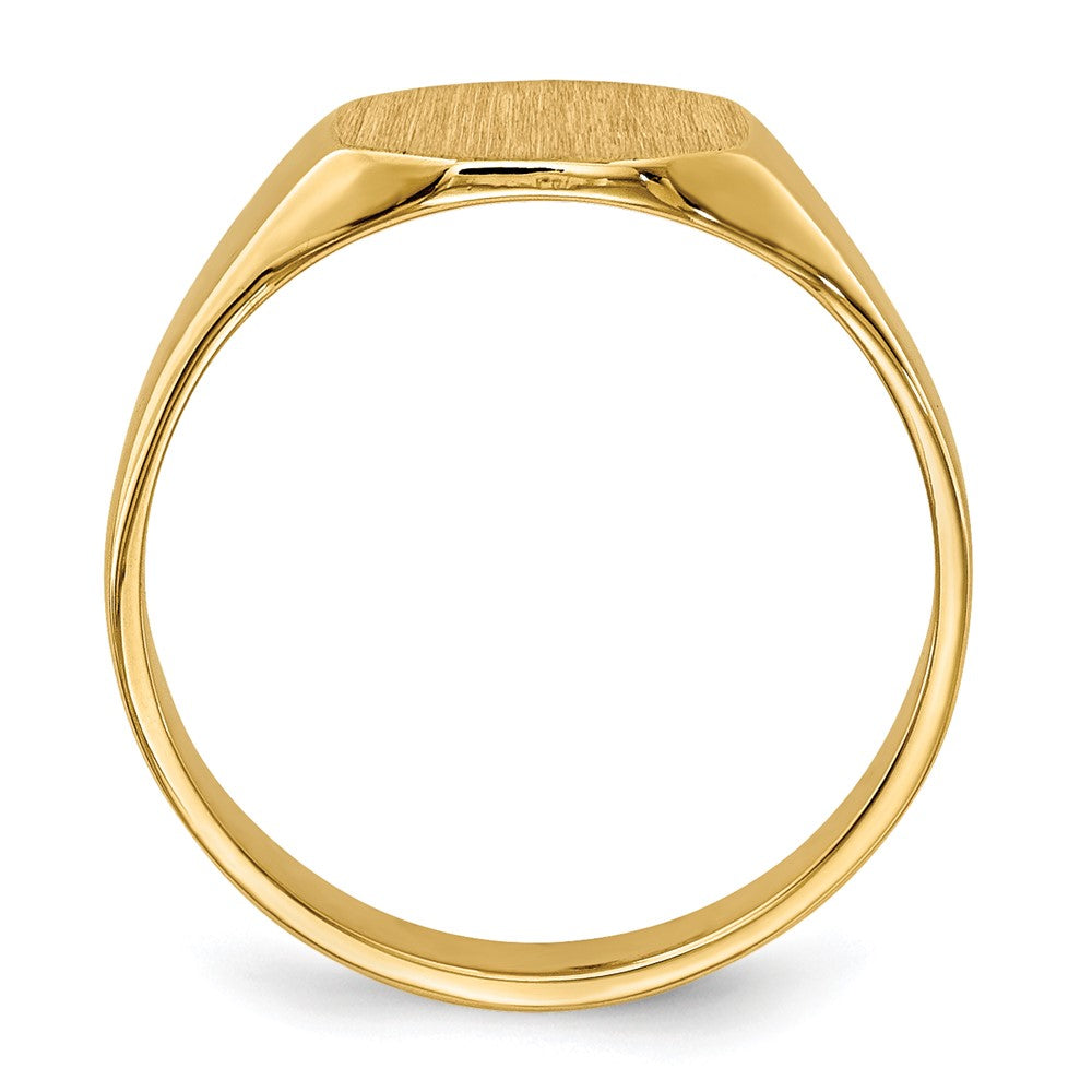 14K Yellow Gold Signet Ring 7.5mmx6mm Solid Back