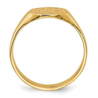 14K Yellow Gold Signet Ring 7.5mmx6mm Solid Back