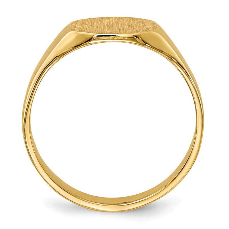 14K Yellow Gold Signet Ring 7.5mmx6mm Solid Back