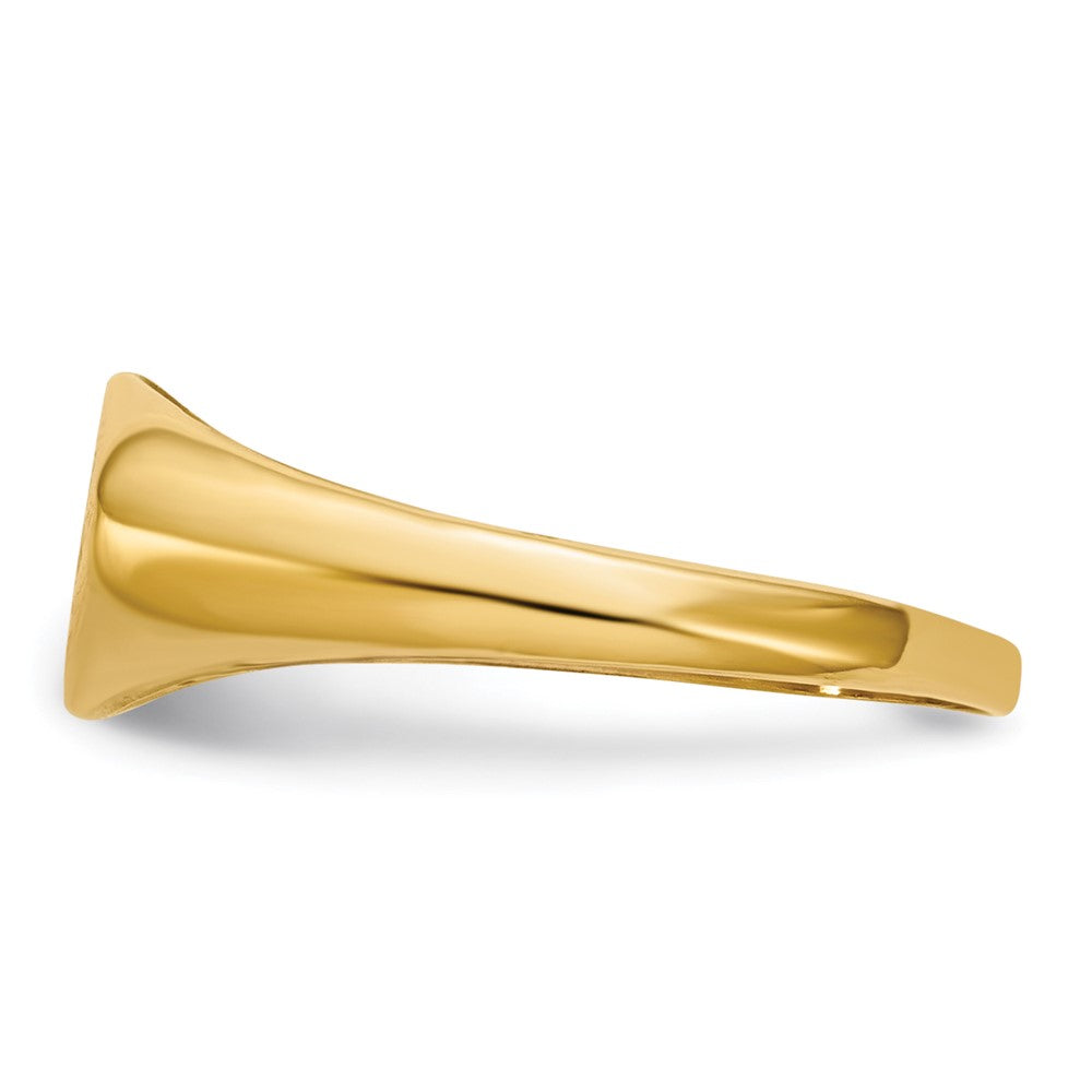 14K Yellow Gold AAA Real Diamond signet ring