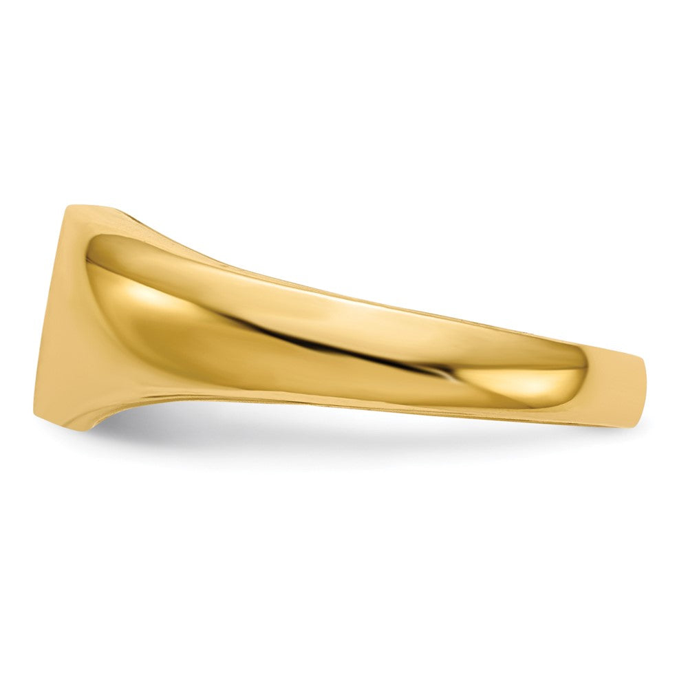 14K Yellow Gold AAA Real Diamond signet ring