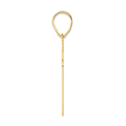 14k Yellow Gold Brushed Border Script Number 21 Pendant