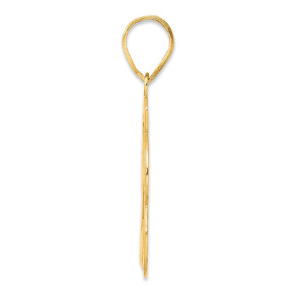14k Yellow Gold Brushed Border Script Number 23 Pendant