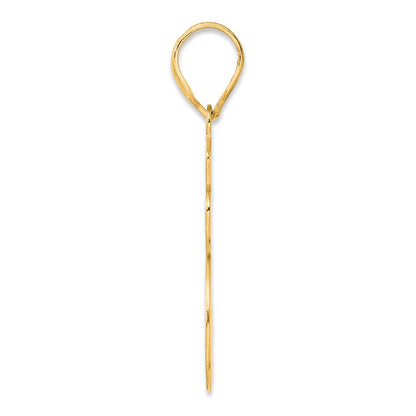 14k Yellow Gold Brushed Border Script Number 25 Pendant