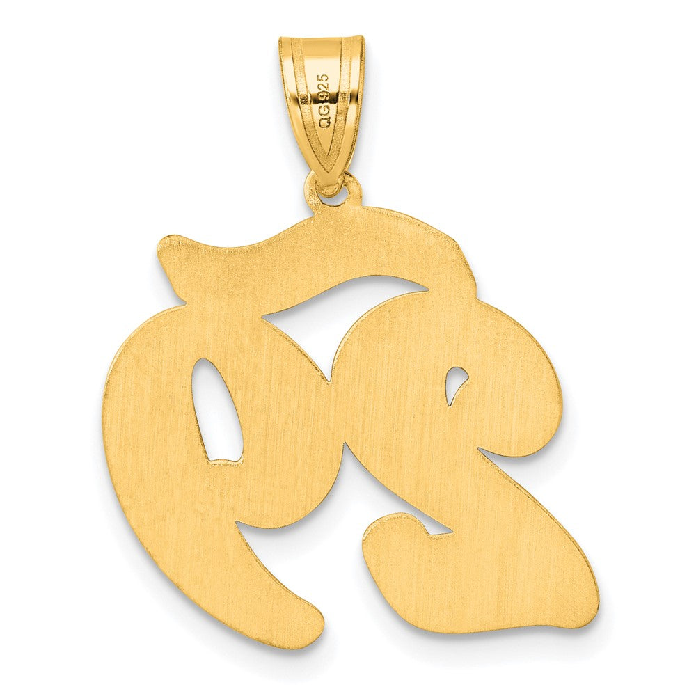 14k Yellow Gold Brushed Border Script Number 29 Pendant