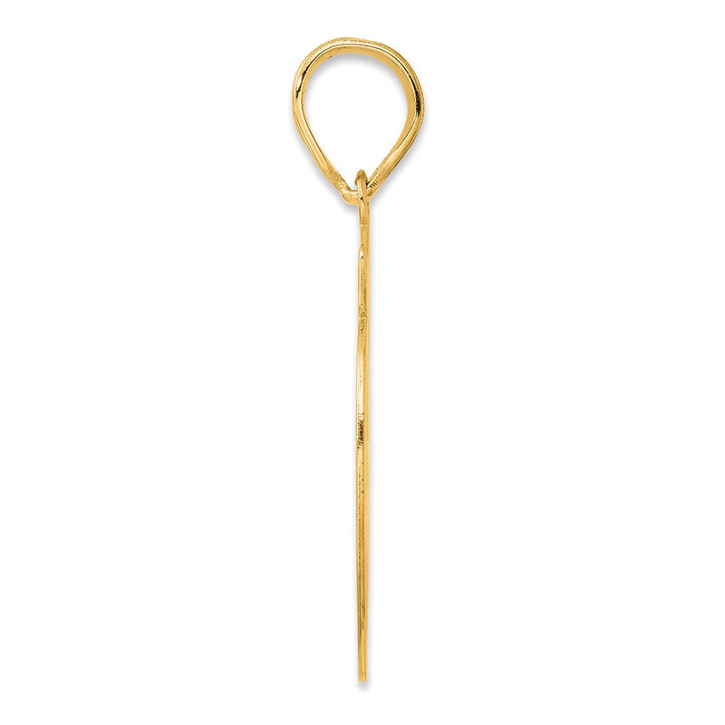 14k Yellow Gold Brushed Border Script Number 39 Pendant