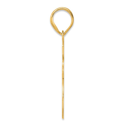 14k Yellow Gold Brushed Border Script Number 45 Pendant
