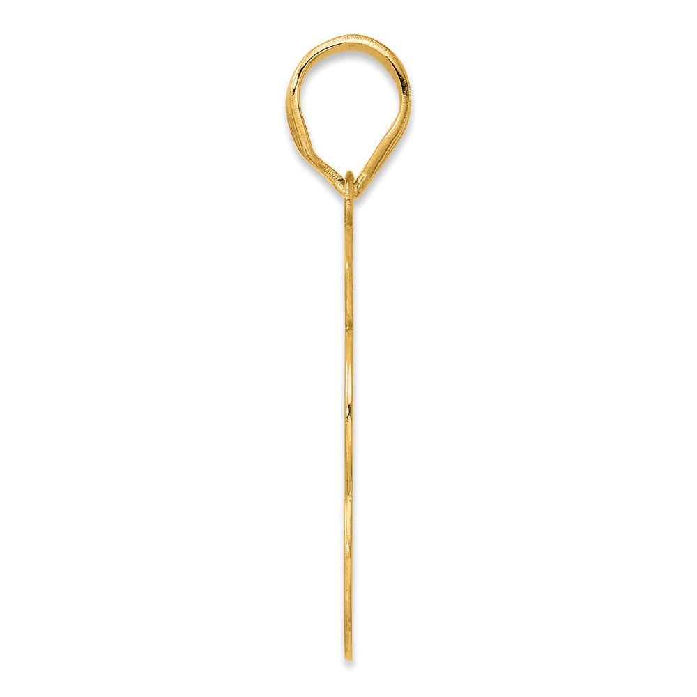 14k Yellow Gold Brushed Border Script Number 53 Pendant
