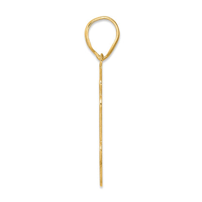14k Yellow Gold Brushed Border Script Number 54 Pendant