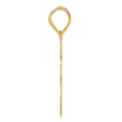 14k Yellow Gold Brushed Border Script Number 58 Pendant