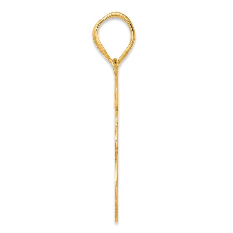 14k Yellow Gold Brushed Border Script Number 58 Pendant