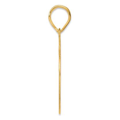 14k Yellow Gold Brushed Border Script Number 59 Pendant
