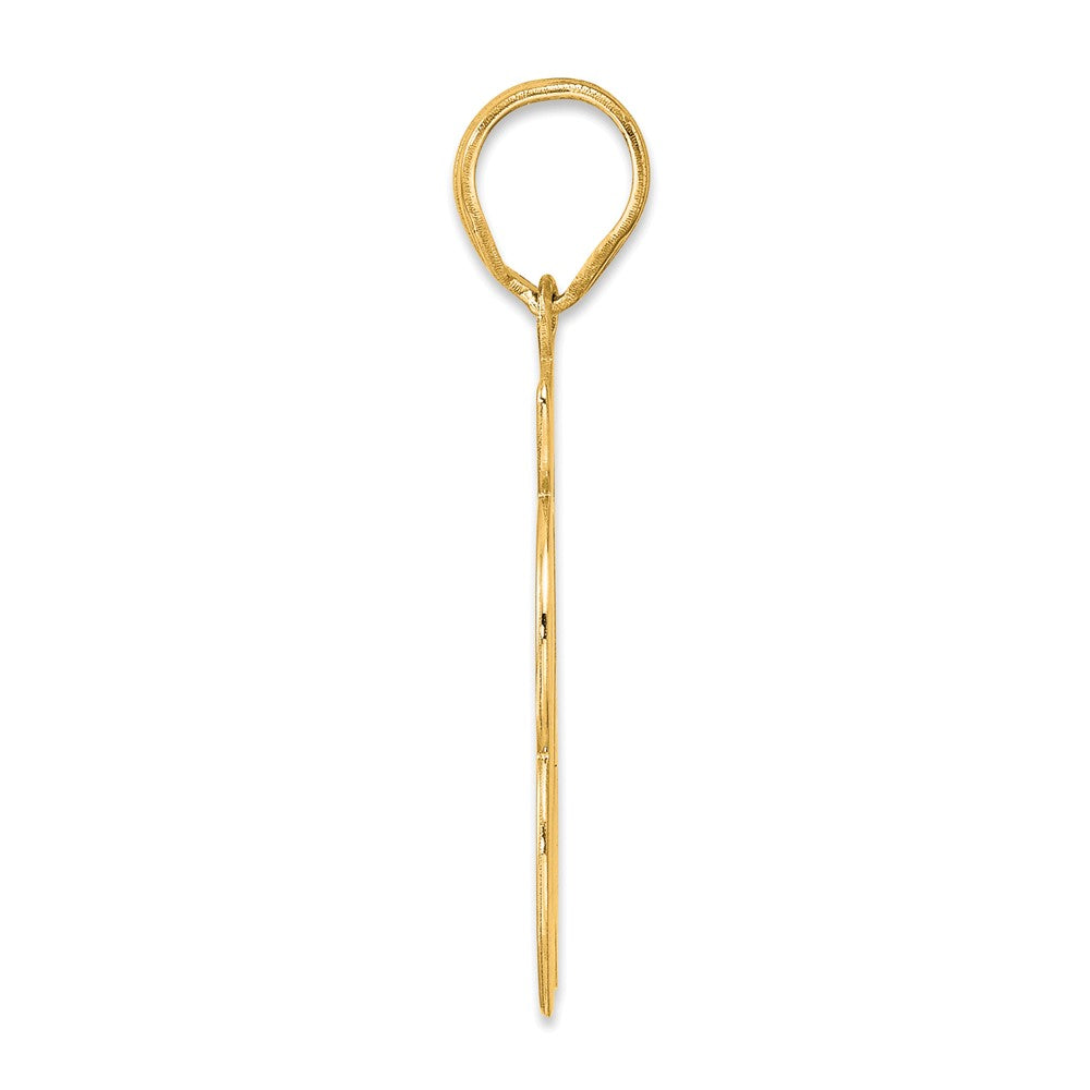 14k Yellow Gold Brushed Border Script Number 63 Pendant