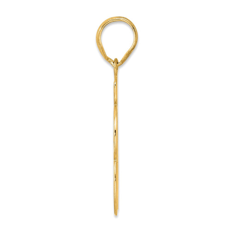 14k Yellow Gold Brushed Border Script Number 63 Pendant