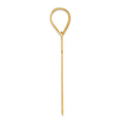 14k Yellow Gold Brushed Border Script Number 67 Pendant