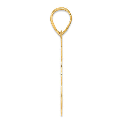14k Yellow Gold Brushed Border Script Number 68 Pendant