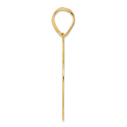 14k Yellow Gold Brushed Border Script Number 69 Pendant