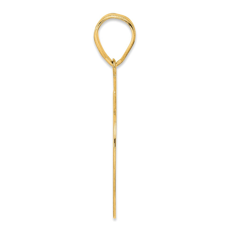 14k Yellow Gold Brushed Border Script Number 69 Pendant
