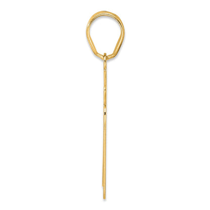 14k Yellow Gold Brushed Border Script Number 71 Pendant