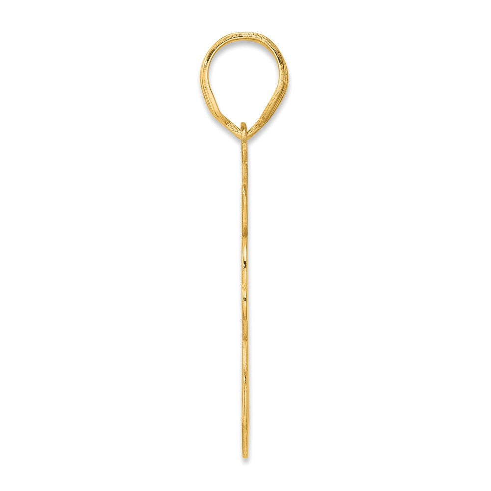 14k Yellow Gold Brushed Border Script Number 78 Pendant