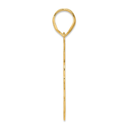 14k Yellow Gold Brushed Border Script Number 78 Pendant
