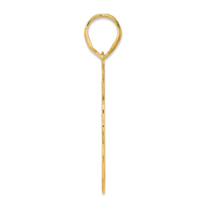 14k Yellow Gold Brushed Border Script Number 78 Pendant