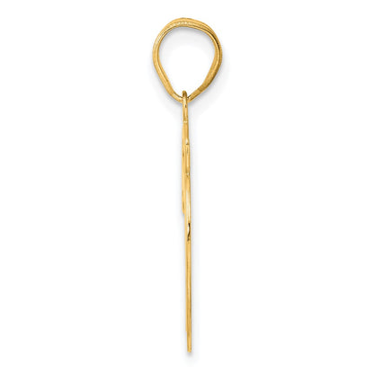 14k Yellow Gold Brushed Border Script Number 79 Pendant