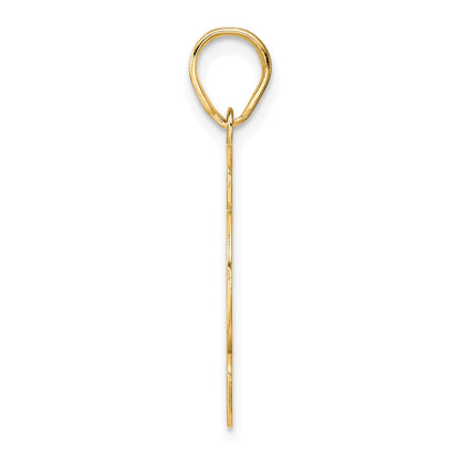 14k Yellow Gold Brushed Border Script Number 82 Pendant