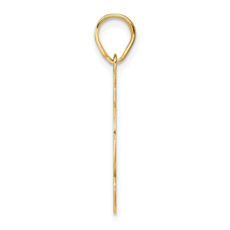 14k Yellow Gold Brushed Border Script Number 82 Pendant