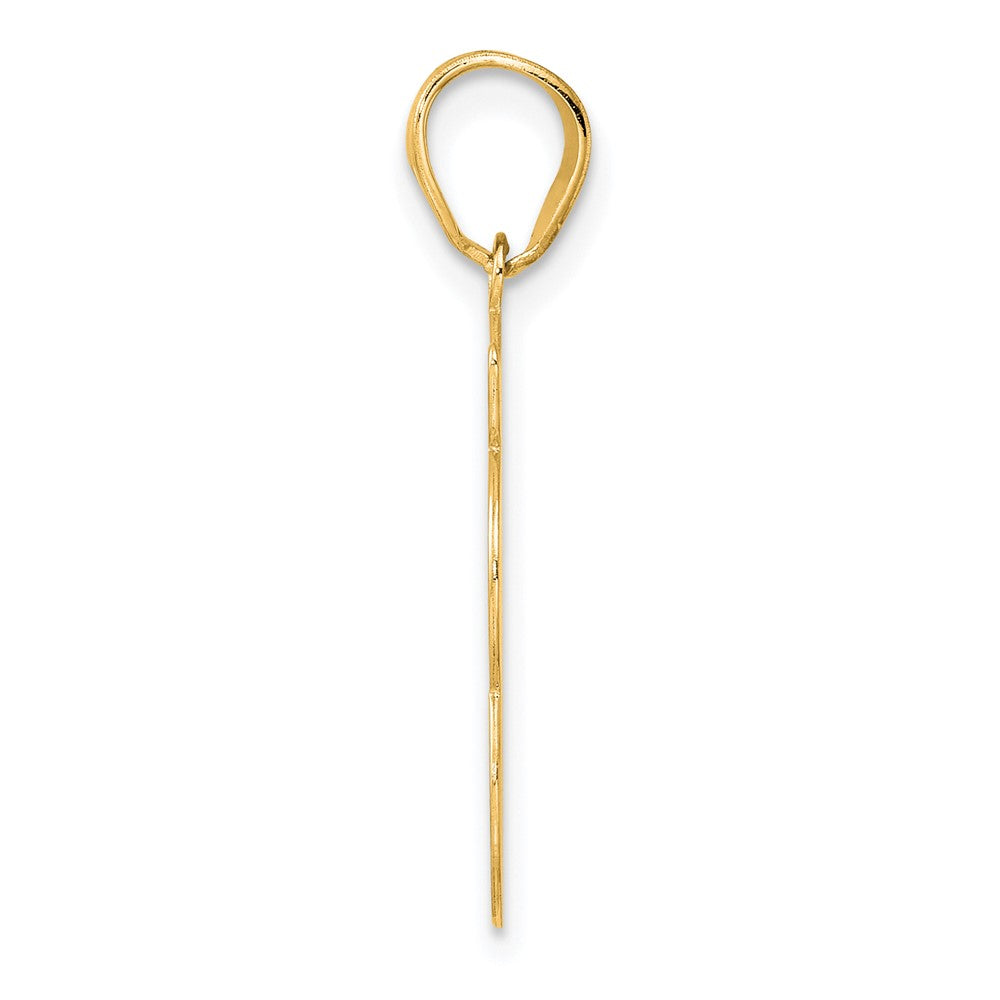 14k Yellow Gold Brushed Border Script Number 83 Pendant