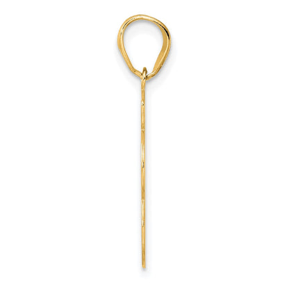 14k Yellow Gold Brushed Border Script Number 83 Pendant