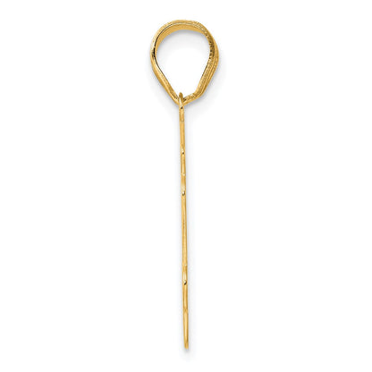 14k Yellow Gold Brushed Border Script Number 84 Pendant