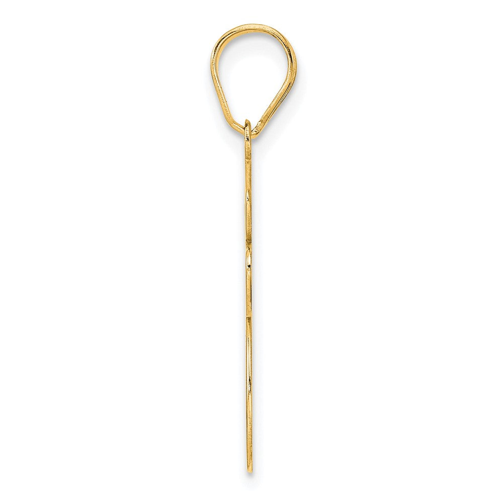 14k Yellow Gold Brushed Border Script Number 85 Pendant